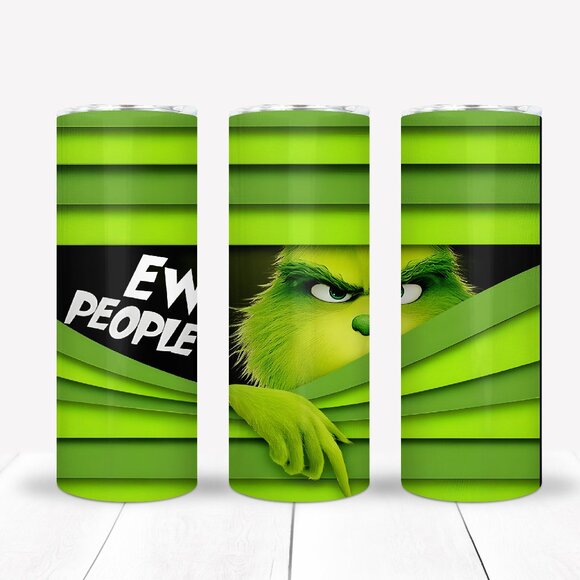 EW People Grinch Christmas Coffee Mug Set, Thinking Of You Tumbler - Picture 1 of 4